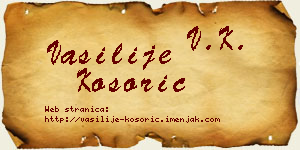 Vasilije Kosorić vizit kartica